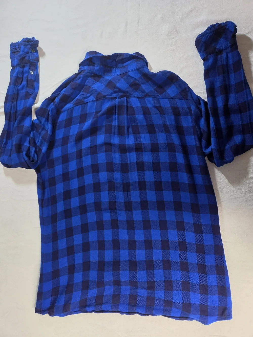 Banana Republic Blue and Black Plaid Button-Down Shirt
